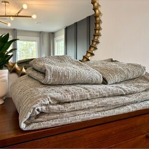 Oake Ripple Matelasse $245 Duvet Cover Set King Sage Aqua Green